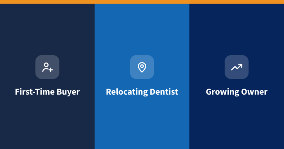 Dental practice buyer types: first-time, relocating, growing owner